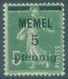 [French Postage Stamps Overprinted "MEMEL" and Surcharged, प्रकार B]