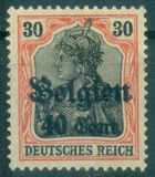 [German Empire Postage Stamps Surcharged "F and Cent" & Overprinted "Belgien", type B9]