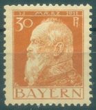 [The 90th Anniversary of the Birth of Prince Luitpold - Type I: Small 9 and no Foot on 1 in "1911". Type II: Large 9 and Foot on 1 in "1911", 类型 G1]