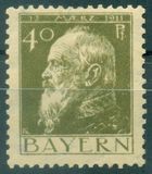 [The 90th Anniversary of the Birth of Prince Luitpold - Type I: Small 9 and no Foot on 1 in "1911". Type II: Large 9 and Foot on 1 in "1911", 类型 G3]