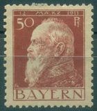 [The 90th Anniversary of the Birth of Prince Luitpold - Type I: Small 9 and no Foot on 1 in "1911". Type II: Large 9 and Foot on 1 in "1911", 类型 G5]