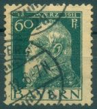 [The 90th Anniversary of the Birth of Prince Luitpold - Type I: Small 9 and no Foot on 1 in "1911". Type II: Large 9 and Foot on 1 in "1911", 类型 G6]