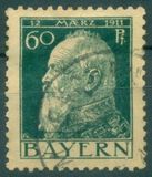 [The 90th Anniversary of the Birth of Prince Luitpold - Type I: Small 9 and no Foot on 1 in "1911". Type II: Large 9 and Foot on 1 in "1911", 类型 G6]