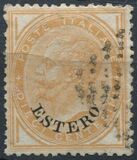 [Numeral Stamps & King Victor Emmanuel II - Italy Postage Stamps Overprinted "ESTERO", type A3]