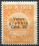[No. 49-60 Overprinted "Valore globale" in 2 Types. Type I: 1919, Thin Overprint. Type II: 1920, Thick Overprint, type AN6]