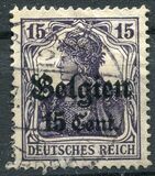[German Empire Postage Stamps Surcharged "F and Cent" & Overprinted "Belgien", type B5]