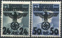 [Polish Postage Stamps Surcharged & Overprinted "General Gouvernement", type B]
