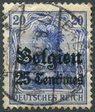 [German Empire Postage Stamps Surcharged "Fr. and C." or "Centimes" & Overprinted "Belgien", Tipi A3]