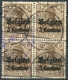 [German Empire Postage Stamps Surcharged "Fr. and C." or "Centimes" & Overprinted "Belgien", Tipi A]