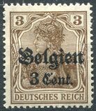 [German Empire Postage Stamps Surcharged "F and Cent" & Overprinted "Belgien", type B1]