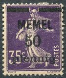 [French Postage Stamps Overprinted "MEMEL" and Surcharged, type B5]
