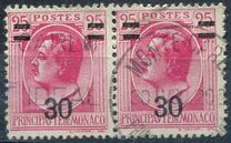 [Prince Louis II - Surcharged, type AX]