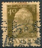 [The 90th Anniversary of the Birth of Prince Luitpold - Type I: Small 9 and no Foot on 1 in "1911". Type II: Large 9 and Foot on 1 in "1911", type G3]