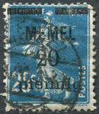 [French Postage Stamps Overprinted "MEMEL" and Surcharged, type B2]