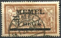 [French Postage Stamps Overprinted "MEMEL" and Surcharged, type B8]