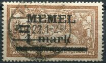 [French Postage Stamps Overprinted "MEMEL" and Surcharged, type B8]
