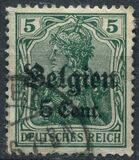 [German Empire Postage Stamps Surcharged "F and Cent" & Overprinted "Belgien", 유형 B2]