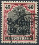 [German Empire Postage Stamps Surcharged "F and Cent" & Overprinted "Belgien", 유형 B10]