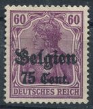 [German Empire Postage Stamps Surcharged "F and Cent" & Overprinted "Belgien", 유형 B11]