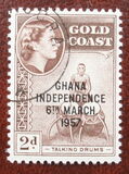 [Queen Elizabeth Stamps of 1952 of Gold Coast Overprinted "GHANA INDEPENDENCE 6TH.. MARCH, 1957", Tip B2]