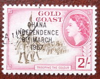 [Queen Elizabeth Stamps of 1952 of Gold Coast Overprinted "GHANA INDEPENDENCE 6TH.. MARCH, 1957", Tip B7]