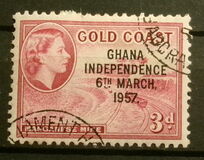 [Queen Elizabeth Stamps of 1952 of Gold Coast Overprinted "GHANA INDEPENDENCE 6TH.. MARCH, 1957", Tip B4]