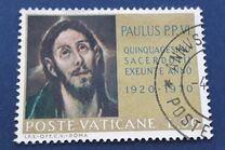 [50º anniversario dell'ordinazione sacerdotale di Sua Santità Paolo VI - Stampatore: i.p.s. officina carte valori, Roma, Scrivi LM]