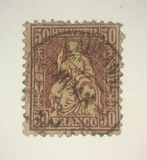 [Definitive 1881 - Sitting Helvetia - Granite Paper, type K25]