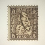 [Definitive 1881 - Sitting Helvetia - Granite Paper, type K19]