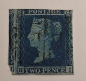 [Queen Victoria, 1819-1901 - White Line Below "POSTAGE" & Above "TWO PENCE", type B1]
