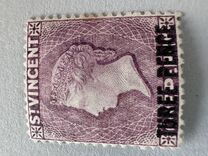 [Queen Victoria - New Colour & Surcharged "THREE PENCE", type J]