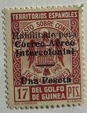 [Airmail - Inscription "Habilitado para - Correo Aereo - Intercolonial - Una peseta", type AJ3]