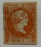 [Queen Isabella II - Larger "CORREOS INTERIOR", type F]