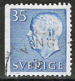[King Gustaf VI Adolf of Sweden & Tree Crowns - New Colors and Values, type FA60]