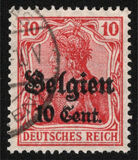 [German Empire Postage Stamps Surcharged "F and Cent" & Overprinted "Belgien", type B4]