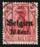 [German Empire Postage Stamps Surcharged "F and Cent" & Overprinted "Belgien", type B4]