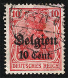 [German Empire Postage Stamps Surcharged "F and Cent" & Overprinted "Belgien", type B4]