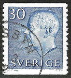 [King Gustaf VI Adolf of Sweden - White Numerals, with Imprint, ประเภท FA6]