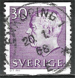 [King Gustaf VI Adolf of Sweden & Tree Crowns - New Colors and Values, type FA57]