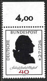 [The 250th Anniversary of the Birth of Friedrich Gottlieb Klopstock, Poet, тып WB]