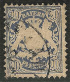 [Stemma della Baviera - Valore in Pfennig - Filigrana: linee ondulate larghe, Scrivi D33]