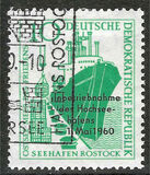 [Rostock Harbour Overprinted "Intriebnahme des Seehafrns Rostock", type OQ]