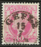 [King Oscar II Stamp of 1885 with Blue Coach Horn on Back, Tip H1]