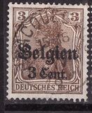 [German Empire Postage Stamps Surcharged "Fr. and C." or "Centimes" & Overprinted "Belgien", type A]