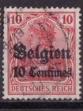 [German Empire Postage Stamps Surcharged "Fr. and C." or "Centimes" & Overprinted "Belgien", type A2]
