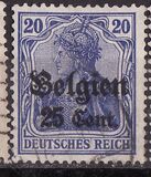 [German Empire Postage Stamps Surcharged "Fr. and C." or "Centimes" & Overprinted "Belgien", type A3]