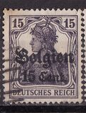 [German Empire Postage Stamps Surcharged "F and Cent" & Overprinted "Belgien", type B5]
