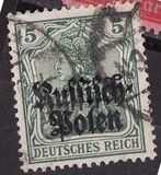 [German Empire Postage Stamps Overprinted "Russisch- Polen", type A]