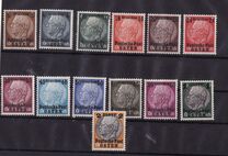 [German Empire Postage Stamps Surcharged & Overprinted "Deutsche Post OSTEN", type A]