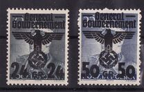 [Polish Postage Stamps Surcharged & Overprinted "General Gouvernement", type B]